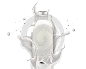 Blank bottle milk mockup