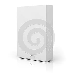 Blank box with cover on white