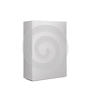 Blank box of laundry detergent on white background.