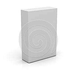 Blank box on white background with reflection