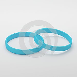 Blank bracelets on isolated white background, 3D Illustration