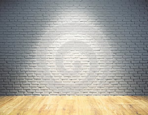 Blank brick wall with spotlight