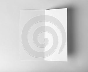 Blank brochure mock up on white background