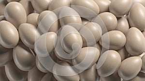 Blank brown easter egg stack mockup, depth of field,
