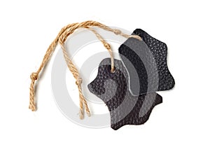 Blank brown leather tag