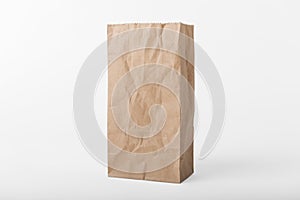 Blank brown paper bag for mockup template advertising and brand