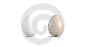 Blank brown and white easter egg mockup set,