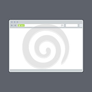 Blank browser window template with ssl