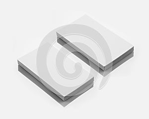 Blank Business Card Mockup on White Reflective Background