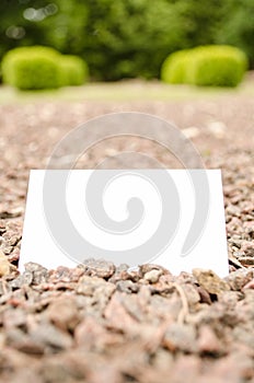 Blank business card outdoor