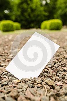 Blank business card outdoor