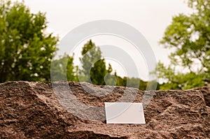 Blank business card outdoor
