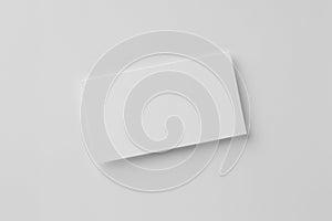 Blank business card on white background, top view. Mockup for design