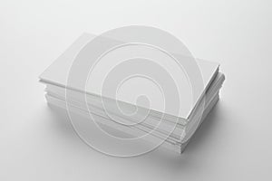 Blank business cards on white background. Mockup for design