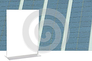 Blank business sign with solar cell in background