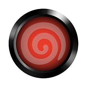 Blank Button Red Icon Metal Frame Isolated Vector