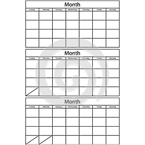 Blank Calendar 3 Templates