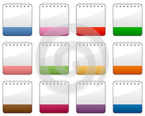 Blank Calendar Colorful Icons Set