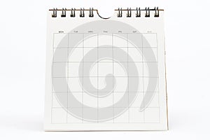 Blank Calendar Isolated on White