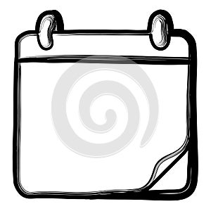 Blank calendar template with hooks for organization