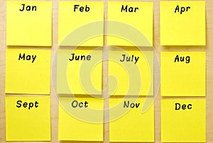 Blank Calendar Yellow Post-it Collection