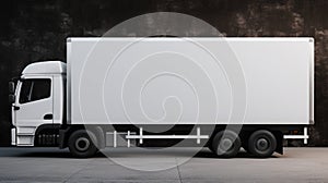 Blank canvas awning on a Eurotruck for custom messages.