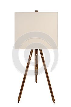 Blank canvas on an easel