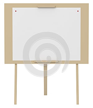 Blank Canvas on an Easel isolated on white