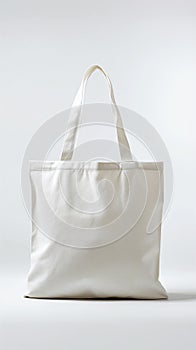 Blank canvas tote bag on white background