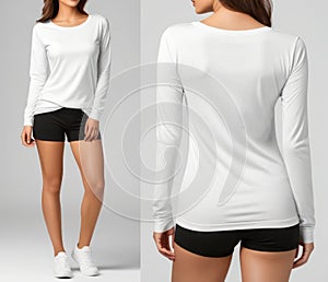 Blank Canvas: Women\'s Plain White T-Shirt Mockup