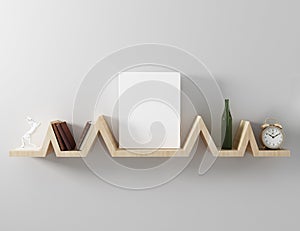 Blank canvasmockup floating shelf