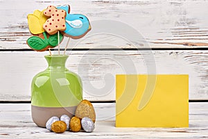 Blank card, Easter still life.