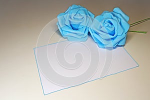 Blank card with flowers.