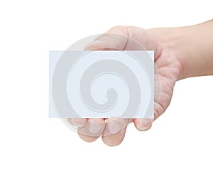 Blank Card in a Male hand