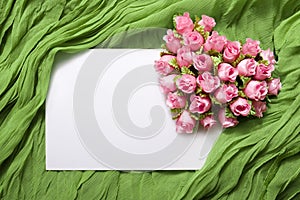 Blank card with roses