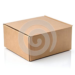 Cardboard box mockup isolated photo