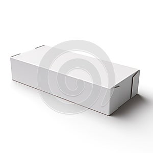 Blank cardboard box, white paper package isolated on white background
