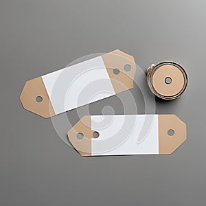 blank cardboard labels on gray background blank cardboard labels on gray background