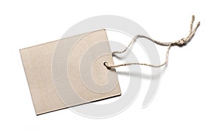 Blank Cardboard Tag Isolated on White