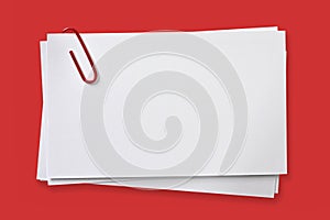 Blank Cards with Red Paper Clip