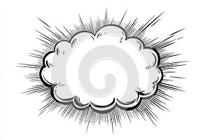 Blank cartoon doodle speech bubble on white