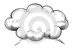 Blank cartoon doodle speech bubble on white