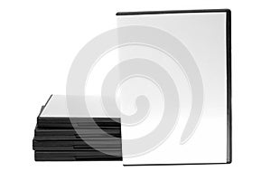 Blank case DVD / CD and disk on white background