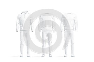 Blank casual sweater, pants and sneakers mockup