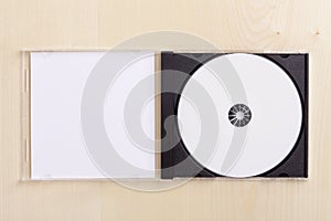 Blank CD Case on wood