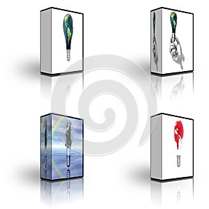 Blank CD DVD box template isolated on white