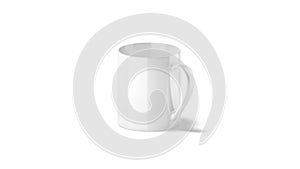 Blank ceramic 11oz mug mockup stand, looped rotation, side view