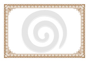 Blank Certificate border, ready add text, in gold color