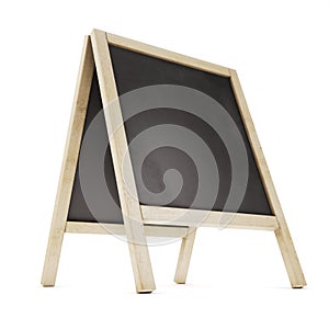 Blank chalk board on stand. 3d illustration