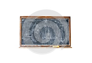 Blank chalkboard with eraser in wooden frame